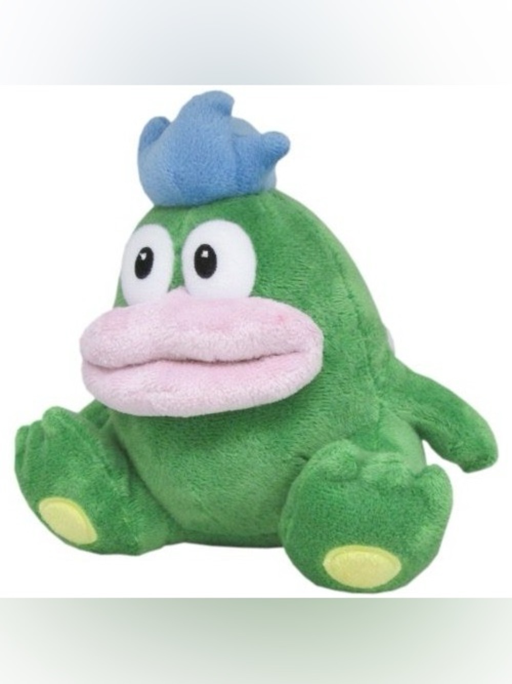 Green Plush Frog Toy with Blue Crown and Pink Mouth - Kids Plush Stuffed Animal